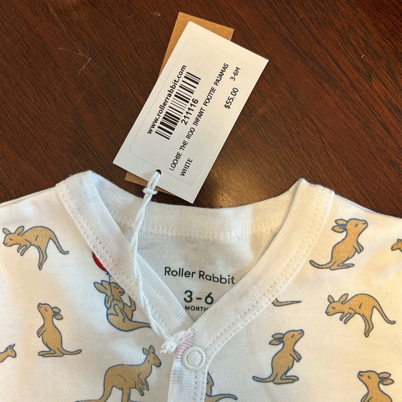 Roller Rabbit Lochi the Roo Infant Footie PJ’s - Picture 2 of 3
